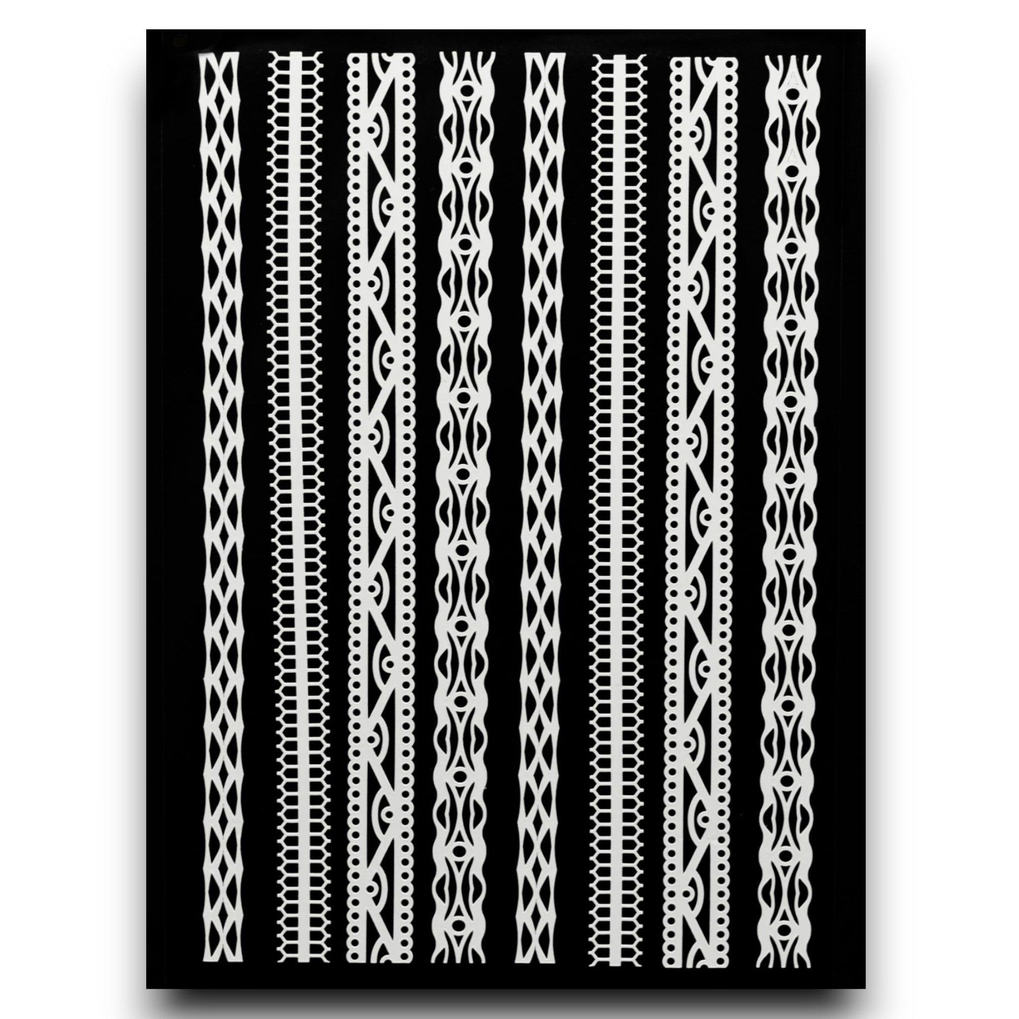 White Lace Borders - Sticker Strip